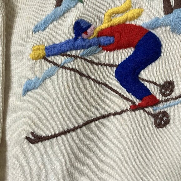 Vintage Balmoral Ski Sweater Vest Womens EU 38 Wool Made in Scotland 50s Cream - Picture 4 of 13